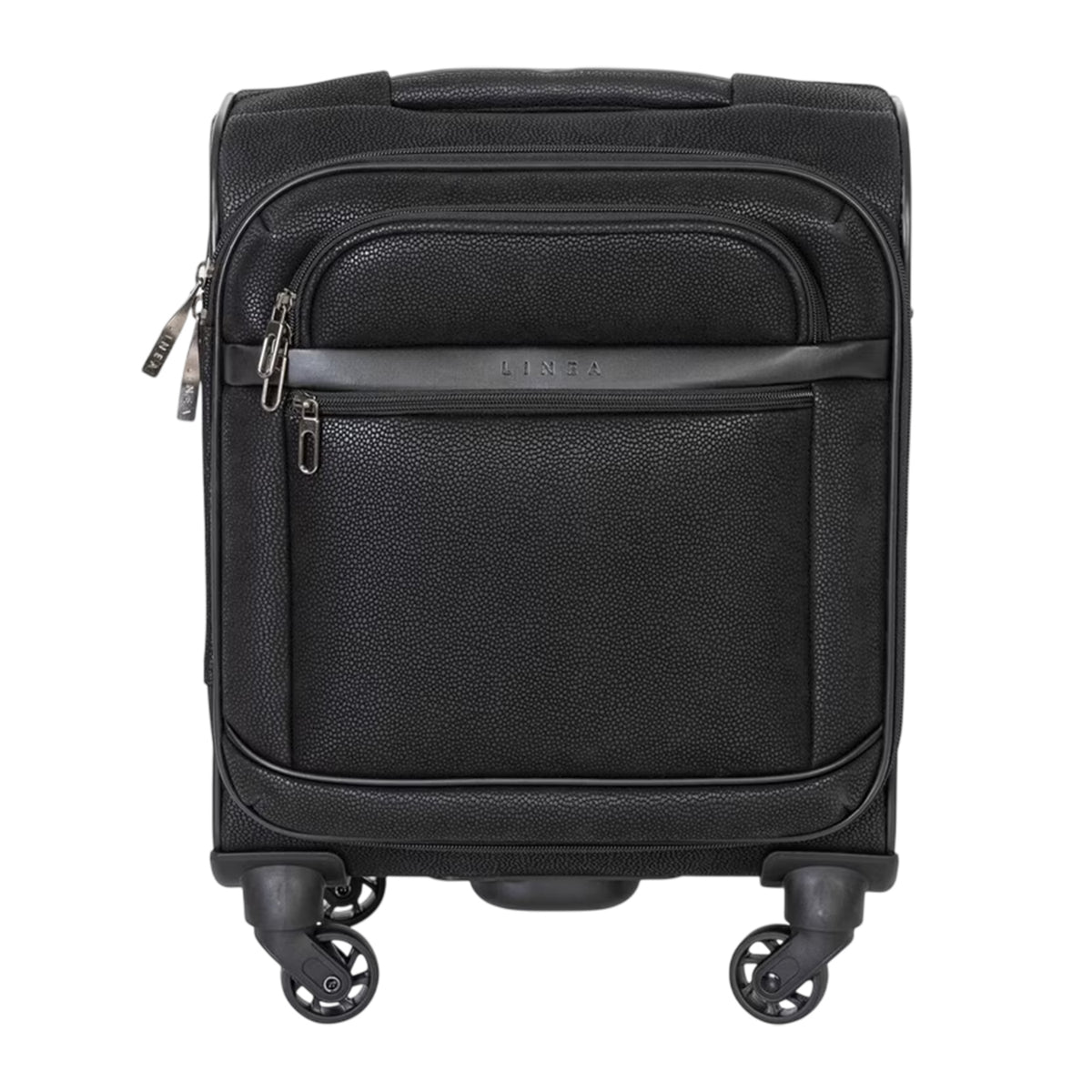 Black - Front - Linea Retro 4 Wheeled Suitcase