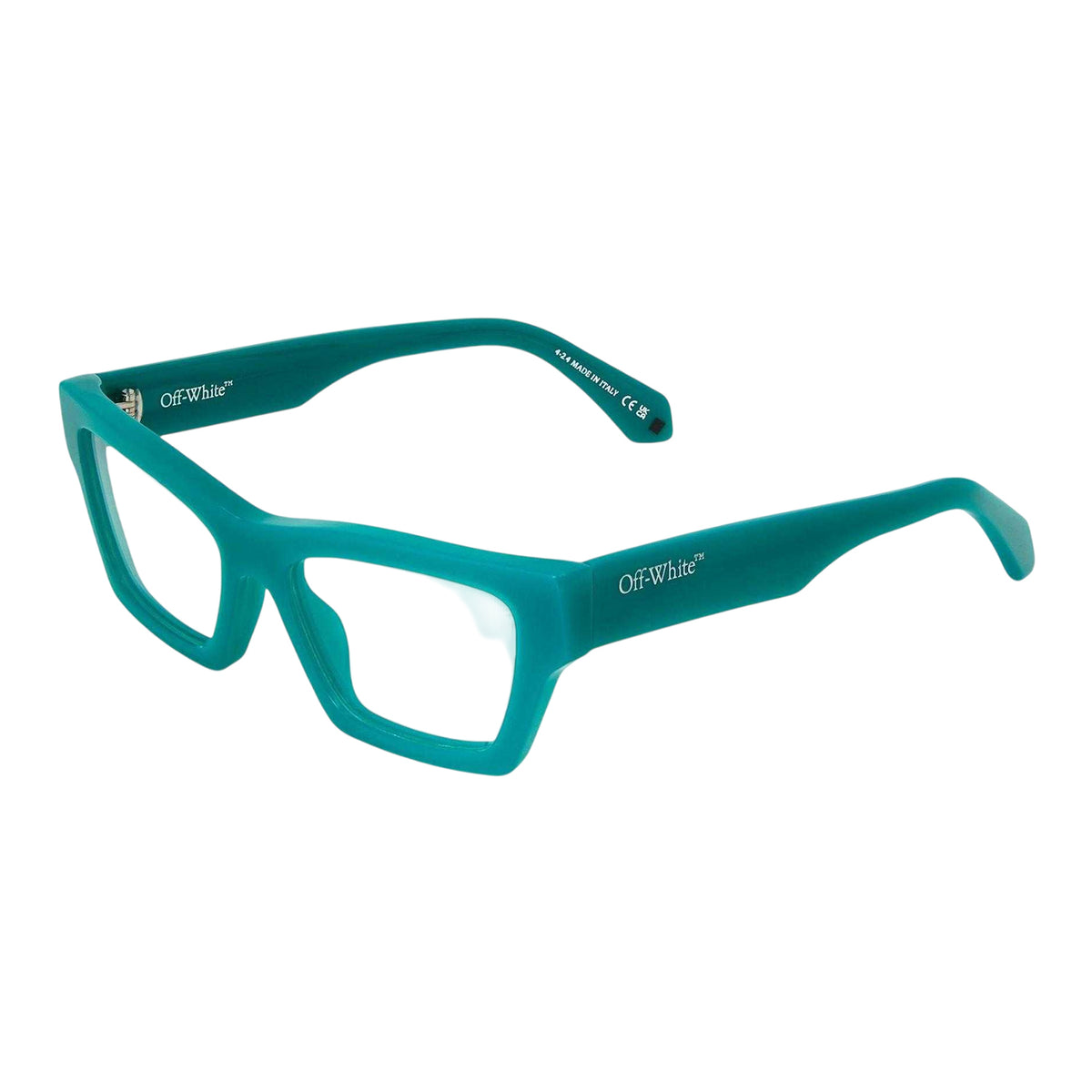 Teal Blue - Front - Off White Unisex Adult Style 7x Rectangular Glasses