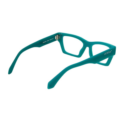 Teal Blue - Back - Off White Unisex Adult Style 7x Rectangular Glasses
