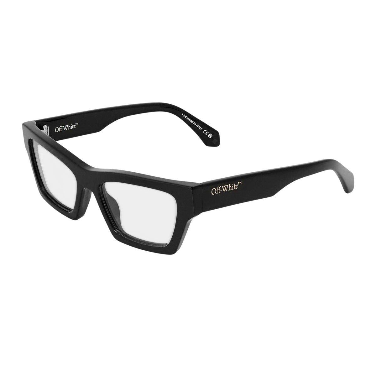 Black - Front - Off White Unisex Adult Style 7x Rectangular Glasses
