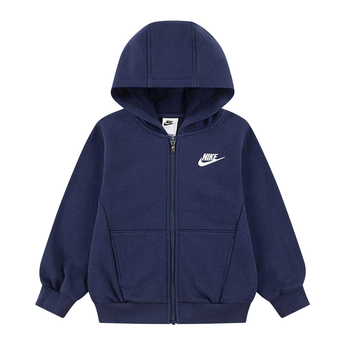 Navy - Front - Nike Childrens-Kids Sportswear Club Embroidered Logo Full Zip Hoodie