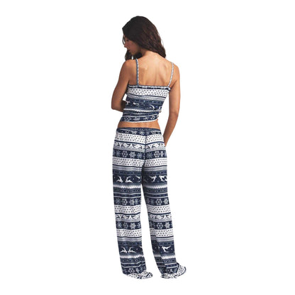 Navy - Back - Skims Womens-Ladies Fair Isle Pointelle Logo Camisole