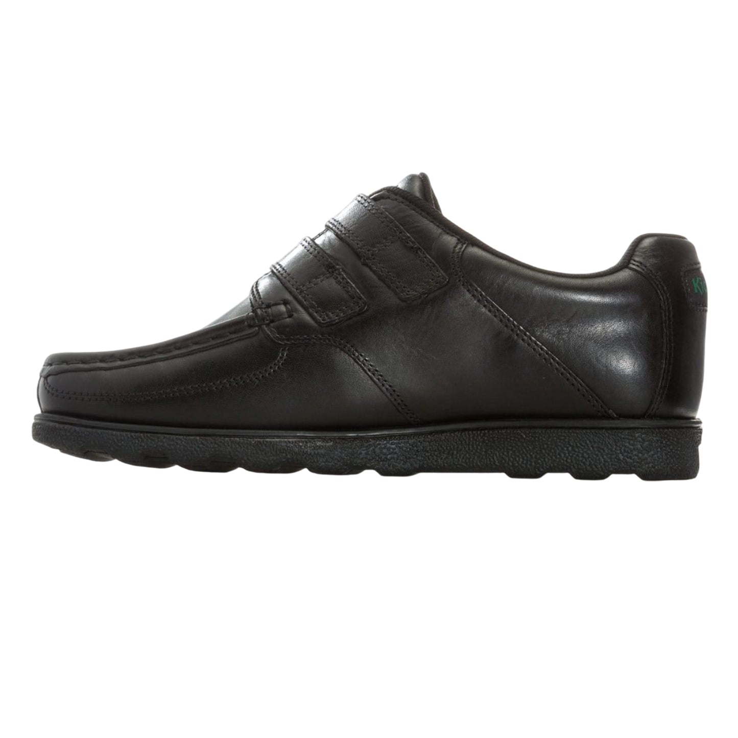 Black - Lifestyle - Kickers Boys Fragma Leather Hook and Loop School Shoes