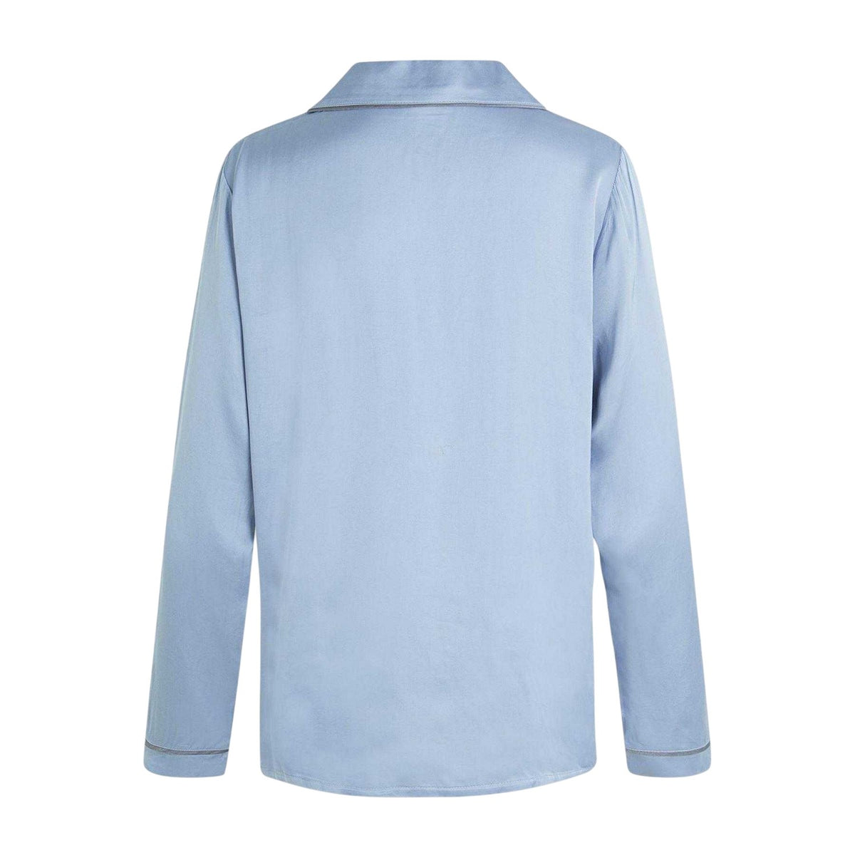 Light Blue - Back - CCDK Copenhagen Womens-Ladies Joseph Contrast Piping Long-Sleeved Pyjama Top