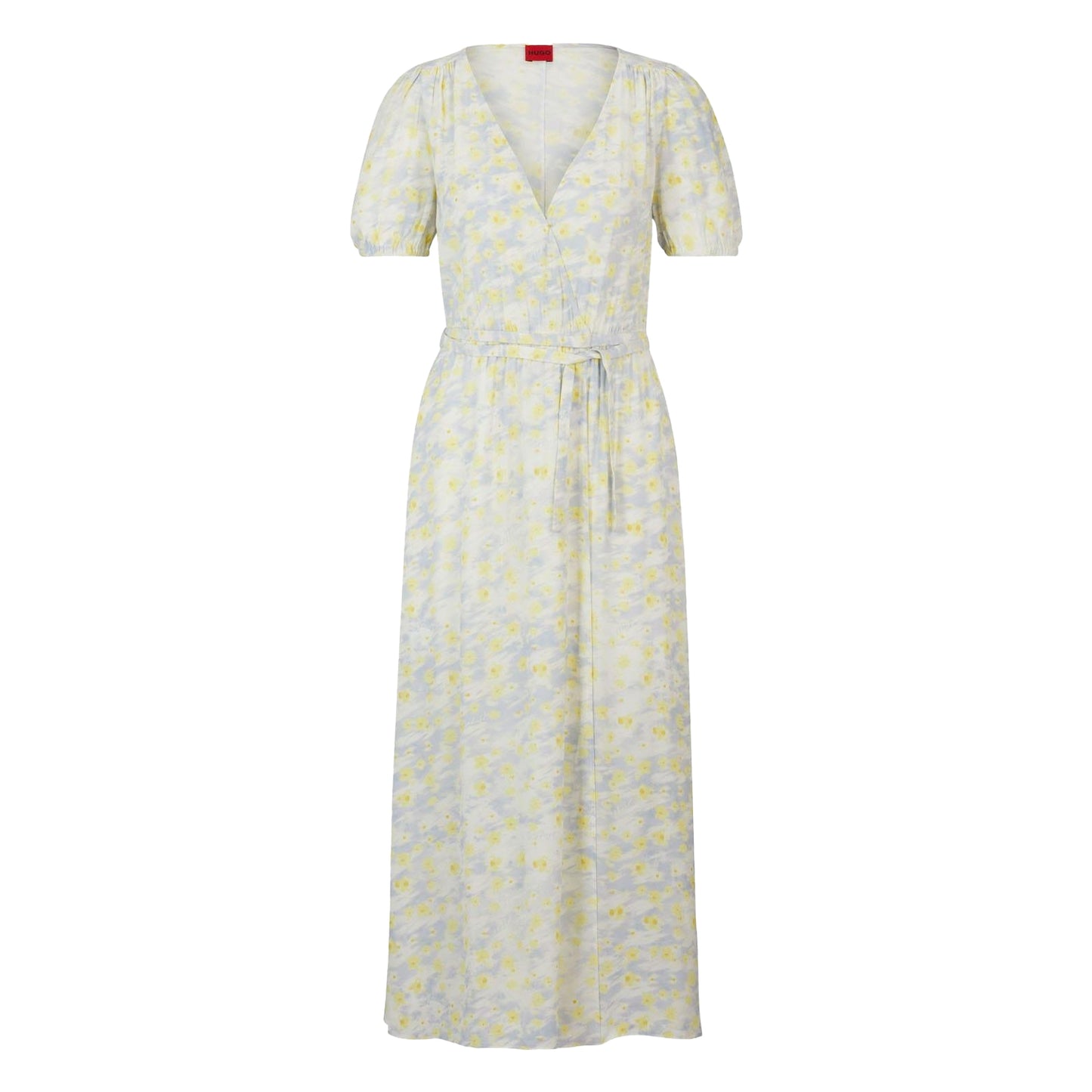 White-Yellow - Front - Hugo Womens-Ladies Kikoni-1 Wrap Front Dress