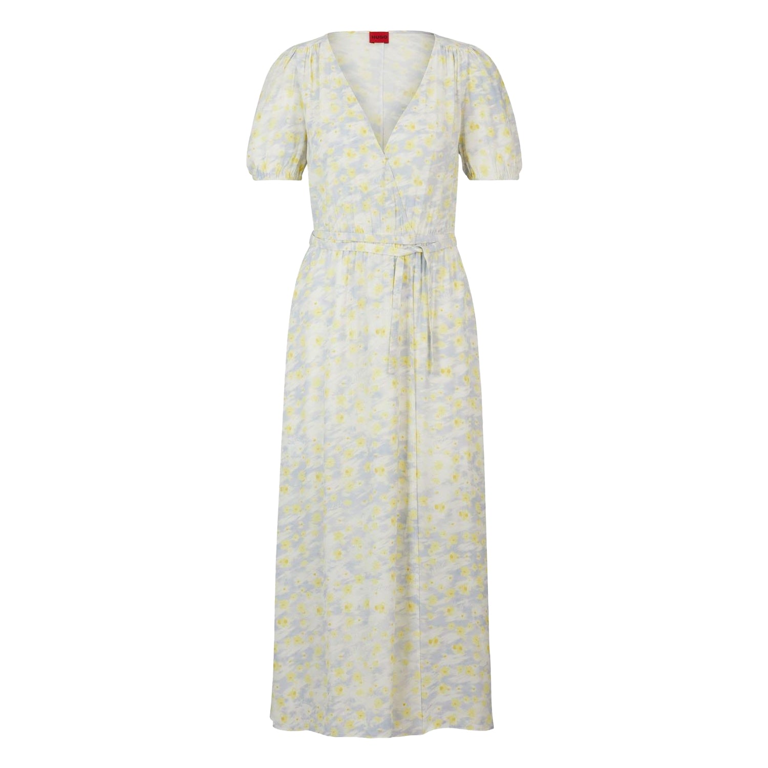 White-Yellow - Front - Hugo Womens-Ladies Kikoni-1 Wrap Front Dress