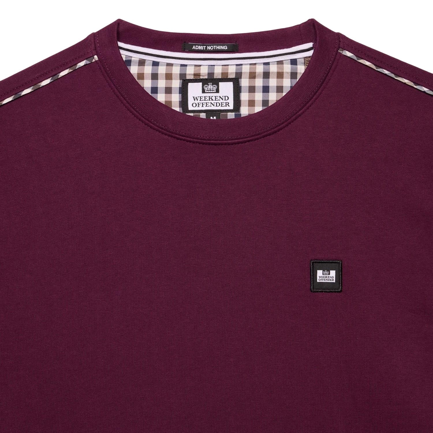 Berry - Side - Weekend Offender Mens Vega Crew Neck Sweatshirt