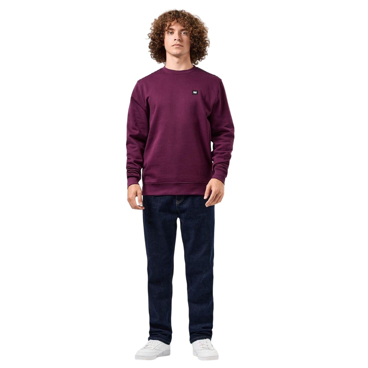 Berry - Close up - Weekend Offender Mens Vega Crew Neck Sweatshirt