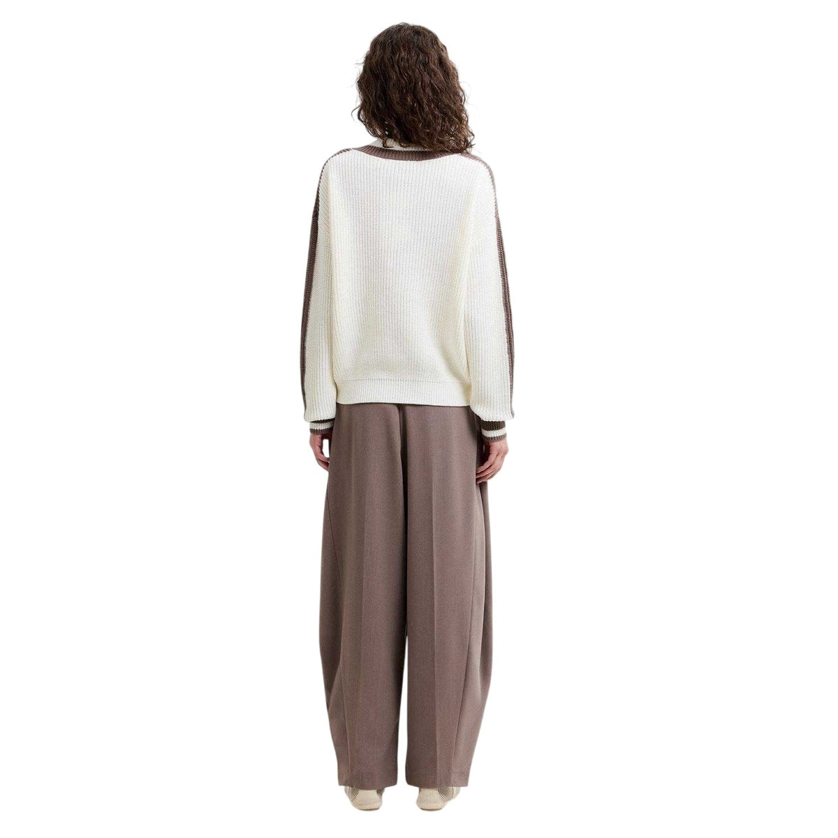 White-Taupe - Back - French Connection Womens-Ladies Crew Neck Jumper
