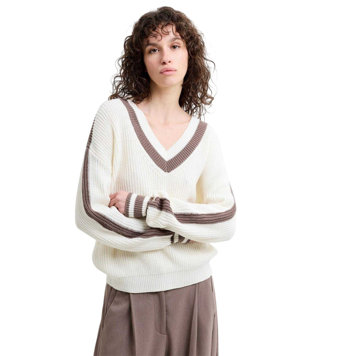 White-Taupe - Lifestyle - French Connection Womens-Ladies Crew Neck Jumper