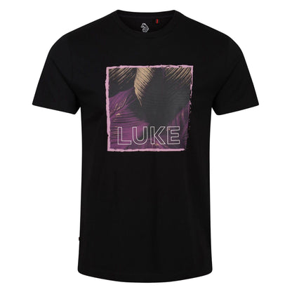 Black - Front - Luke 1977 Mens Cogolin Leaf Print T-Shirt