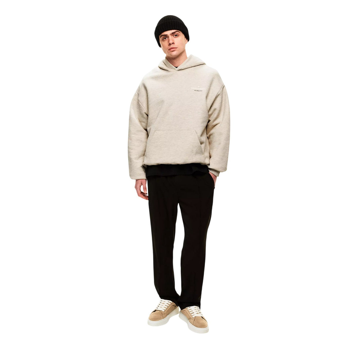 Grey - Close up - Couture Club Mens Copyright Pullover Hoodie