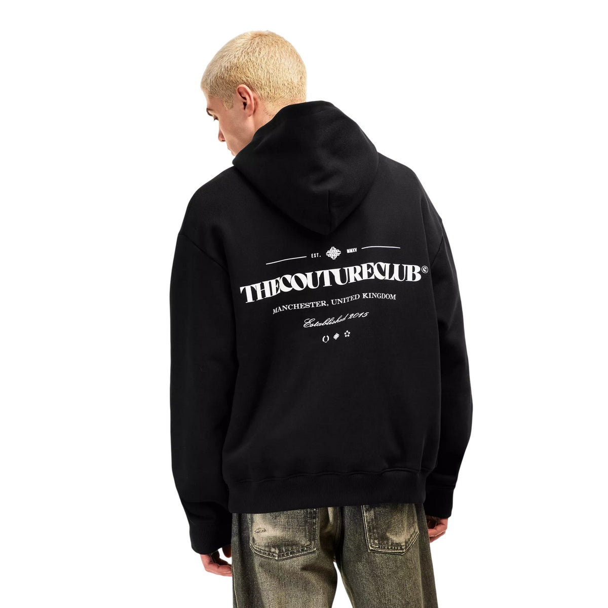 Black - Pack Shot - Couture Club Mens Copyright Pullover Hoodie