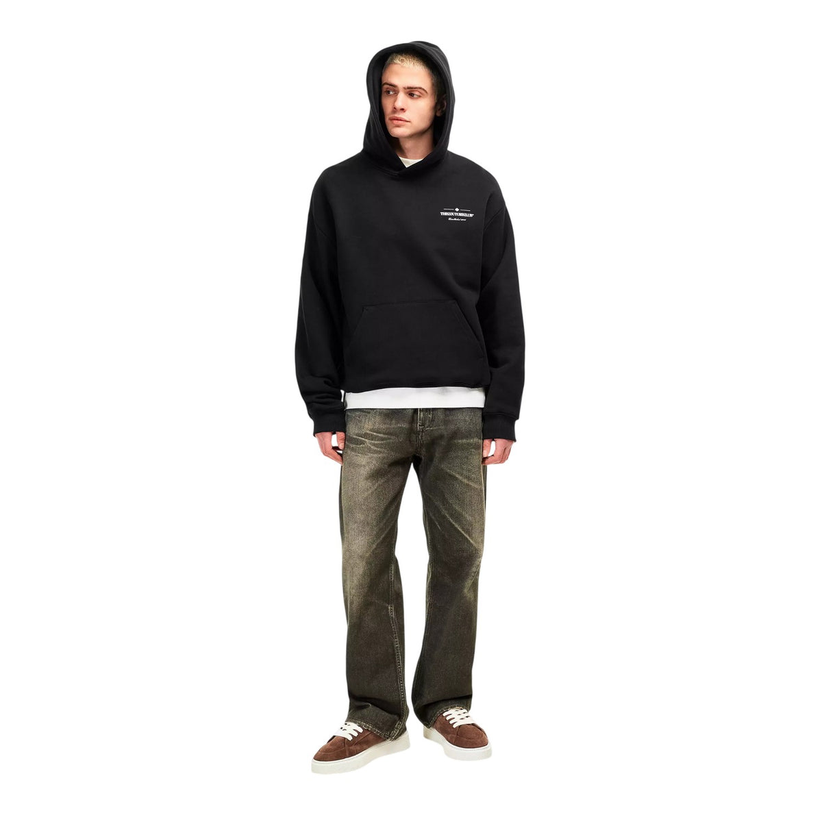 Black - Close up - Couture Club Mens Copyright Pullover Hoodie