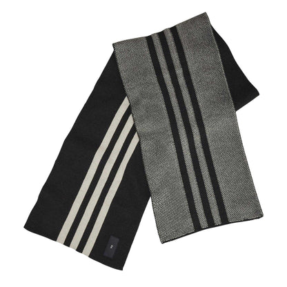Black - Front - Y-3 Stripe Midweight Scarf