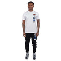 White - Front - Mercier Mens Hybrid Badge T-Shirt