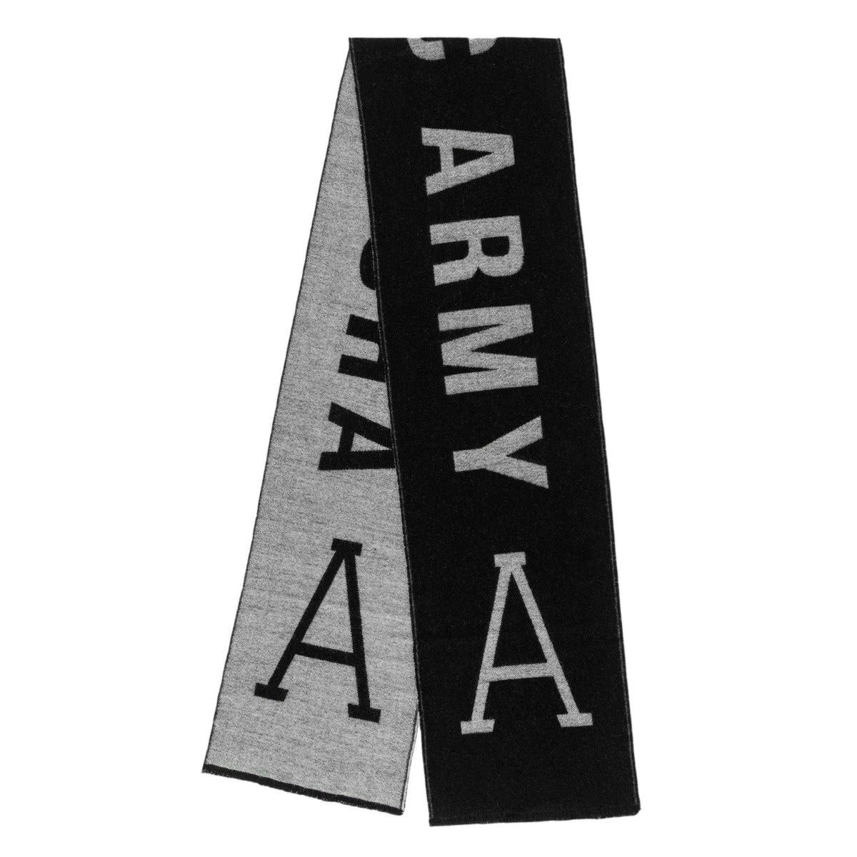 Black-Grey - Front - Arctic Army Reversible Knitted Winter Scarf