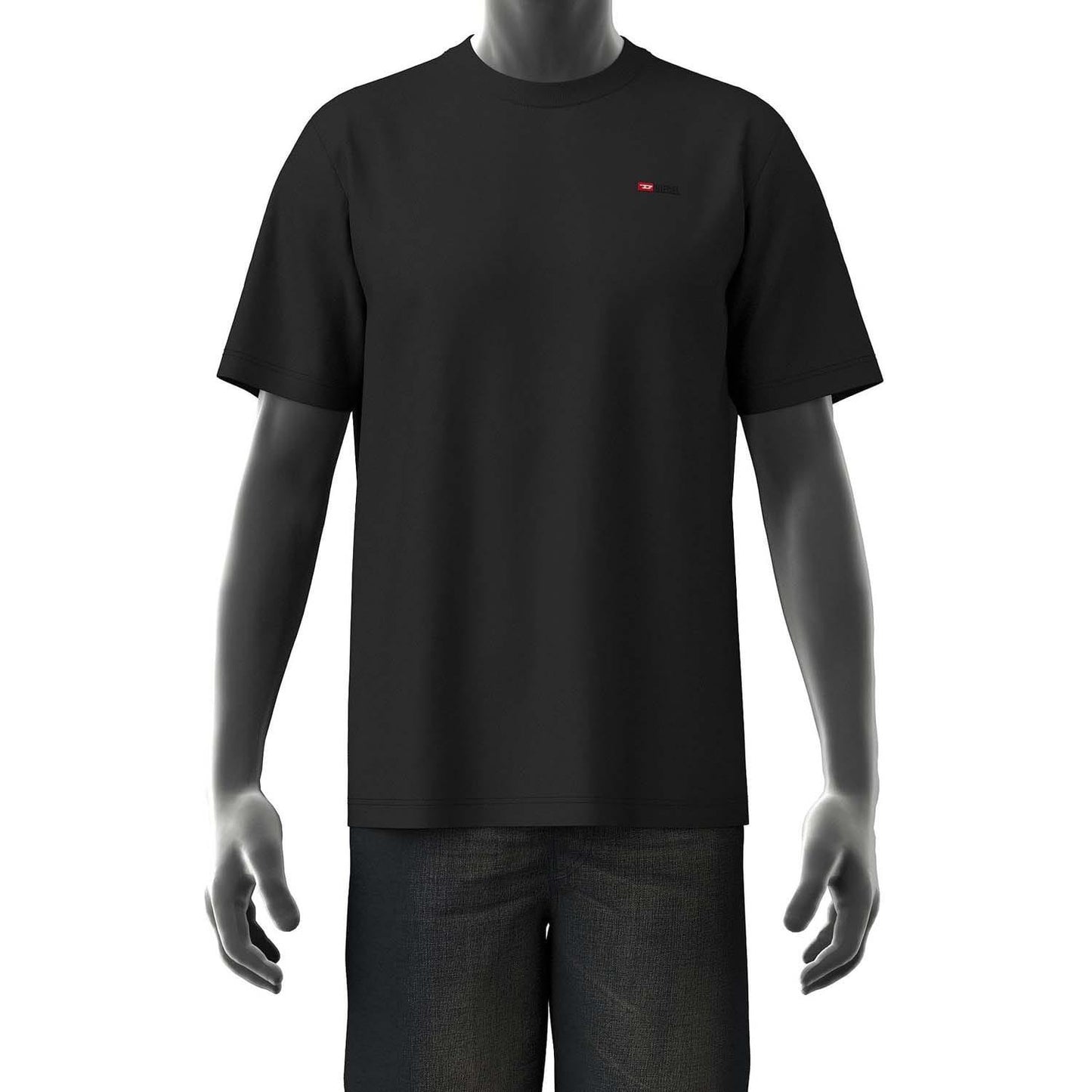 Black - Front - Diesel Mens T-Just-Microdiv T-Shirt