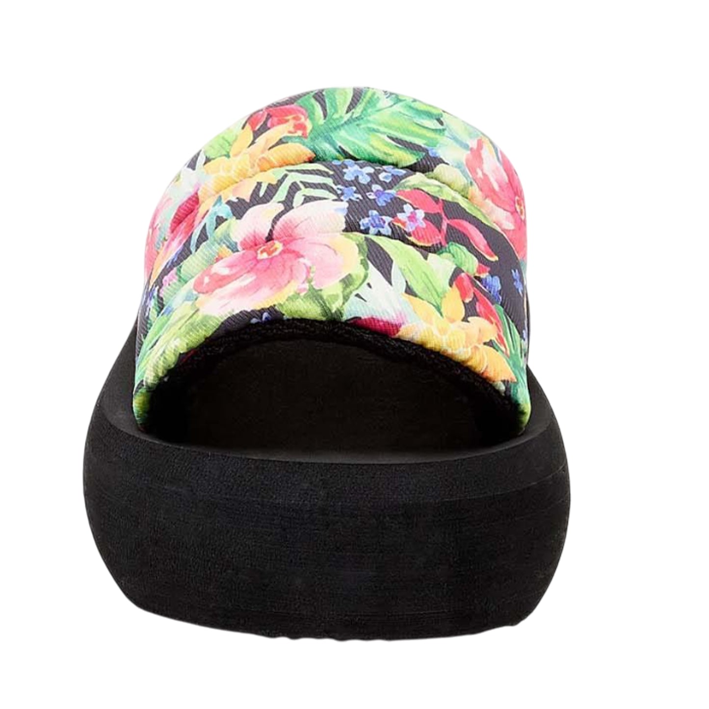 Black - Pack Shot - Rocket Dog Womens-Ladies Splash Bahama Flatform Sliders