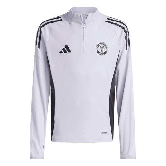Purple-Black - Front - Adidas Childrens-Kids Manchester United Regular Track Top