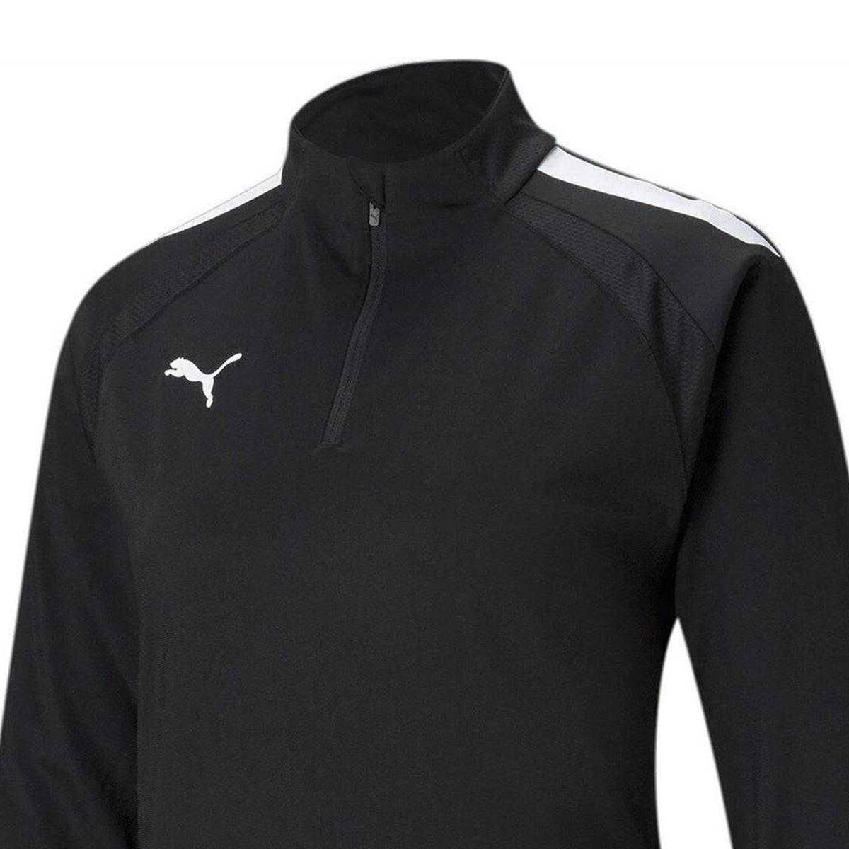 Black - Side - Puma Womens-Ladies Team Liga Athletic Drill Top