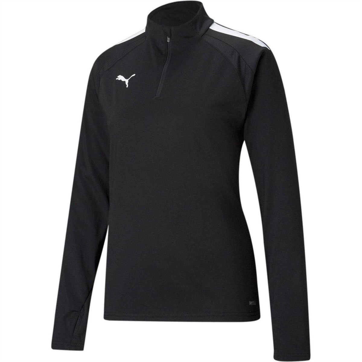 Black - Front - Puma Womens-Ladies Team Liga Athletic Drill Top