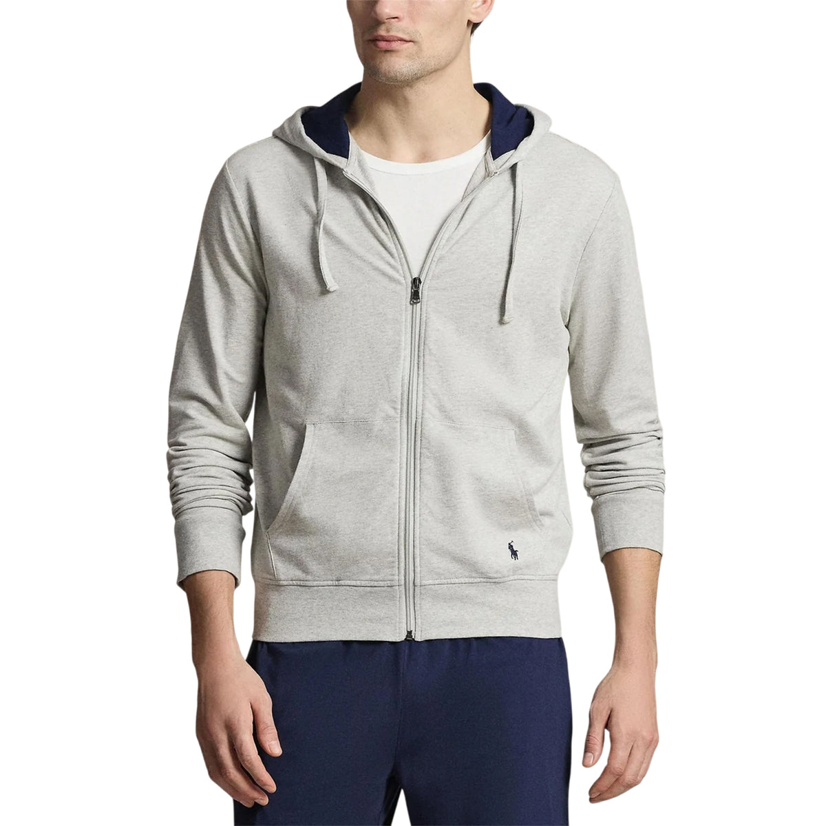 Heather Grey - Lifestyle - Ralph Lauren Mens Polo Embroidered Logo Full Zip Hoodie