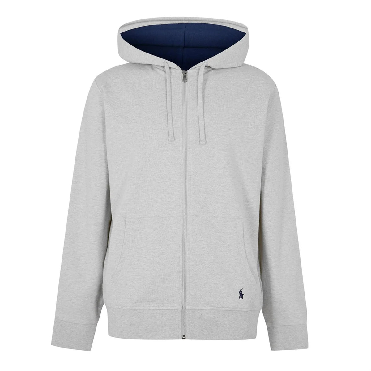 Heather Grey - Front - Ralph Lauren Mens Polo Embroidered Logo Full Zip Hoodie