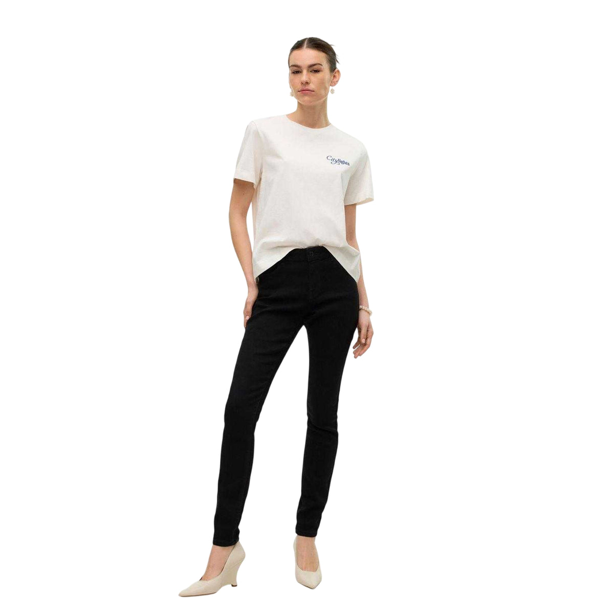 Black - Lifestyle - Vero Moda Womens-Ladies Ely Denim Skinny Jeans