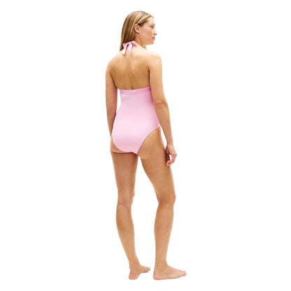 Petal - Back - Tommy Hilfiger Womens-Ladies Halter Neck One Piece Swimsuit