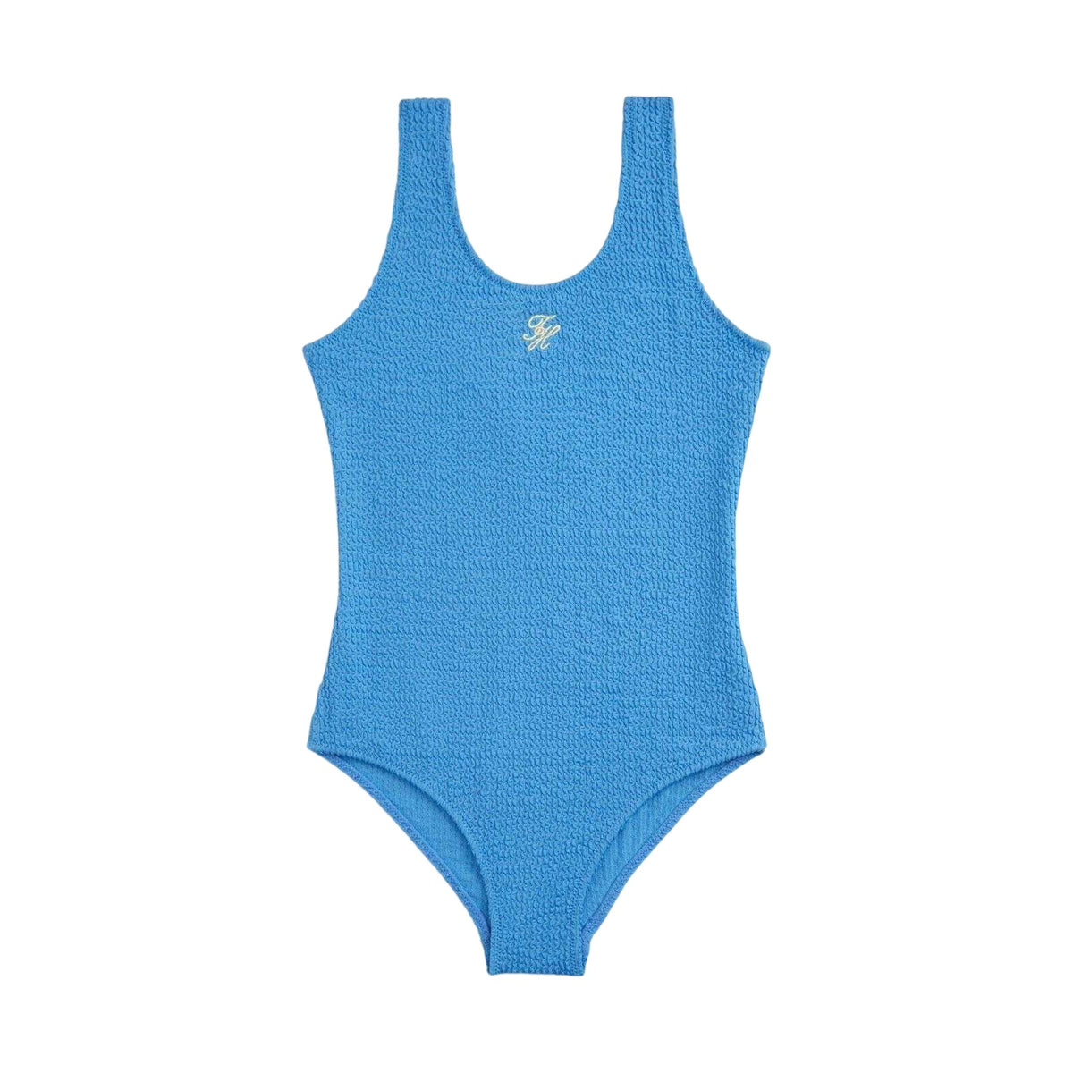 Blue - Back - Tommy Hilfiger Girls Scoop Neck One Piece Swimsuit