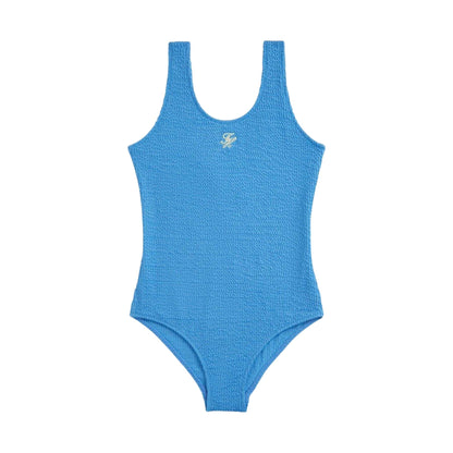 Blue - Back - Tommy Hilfiger Girls Scoop Neck One Piece Swimsuit