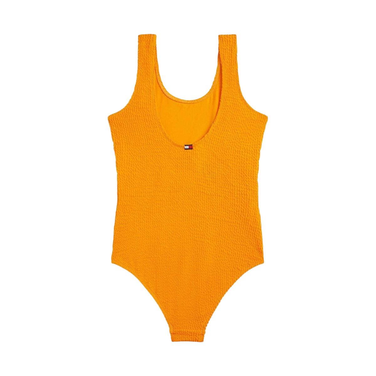 Orange - Front - Tommy Hilfiger Girls Scoop Neck One Piece Swimsuit