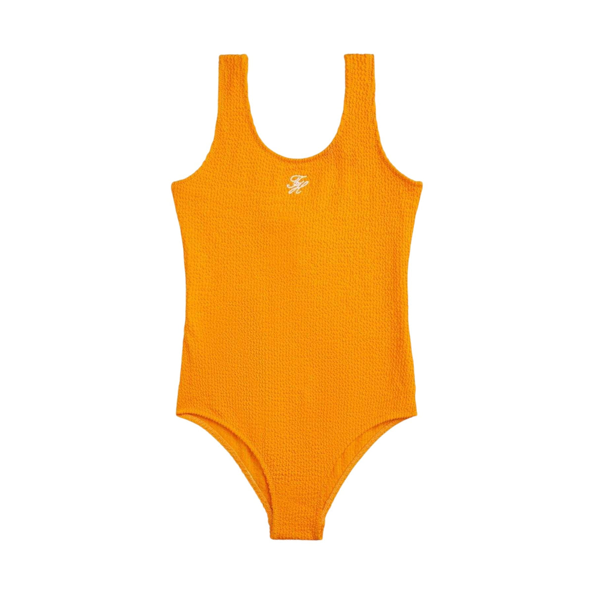 Orange - Back - Tommy Hilfiger Girls Scoop Neck One Piece Swimsuit