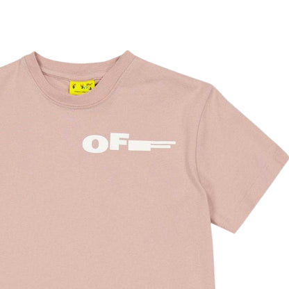 Pink - Side - Off-White Childrens-Kids Logo T-Shirt