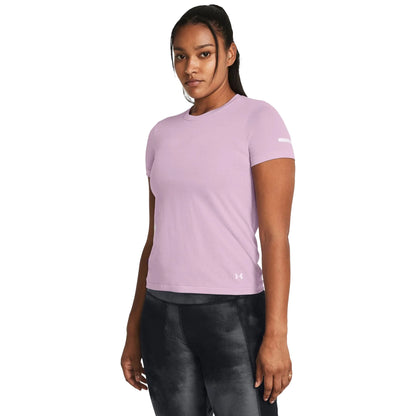 Purple - Side - Under Armour Womens-Ladies Stride Seamless T-Shirt