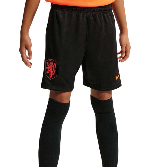 Black-Red - Front - Nike Childrens-Kids Fifa World Cup 2026 Netherlands FC Football Shorts
