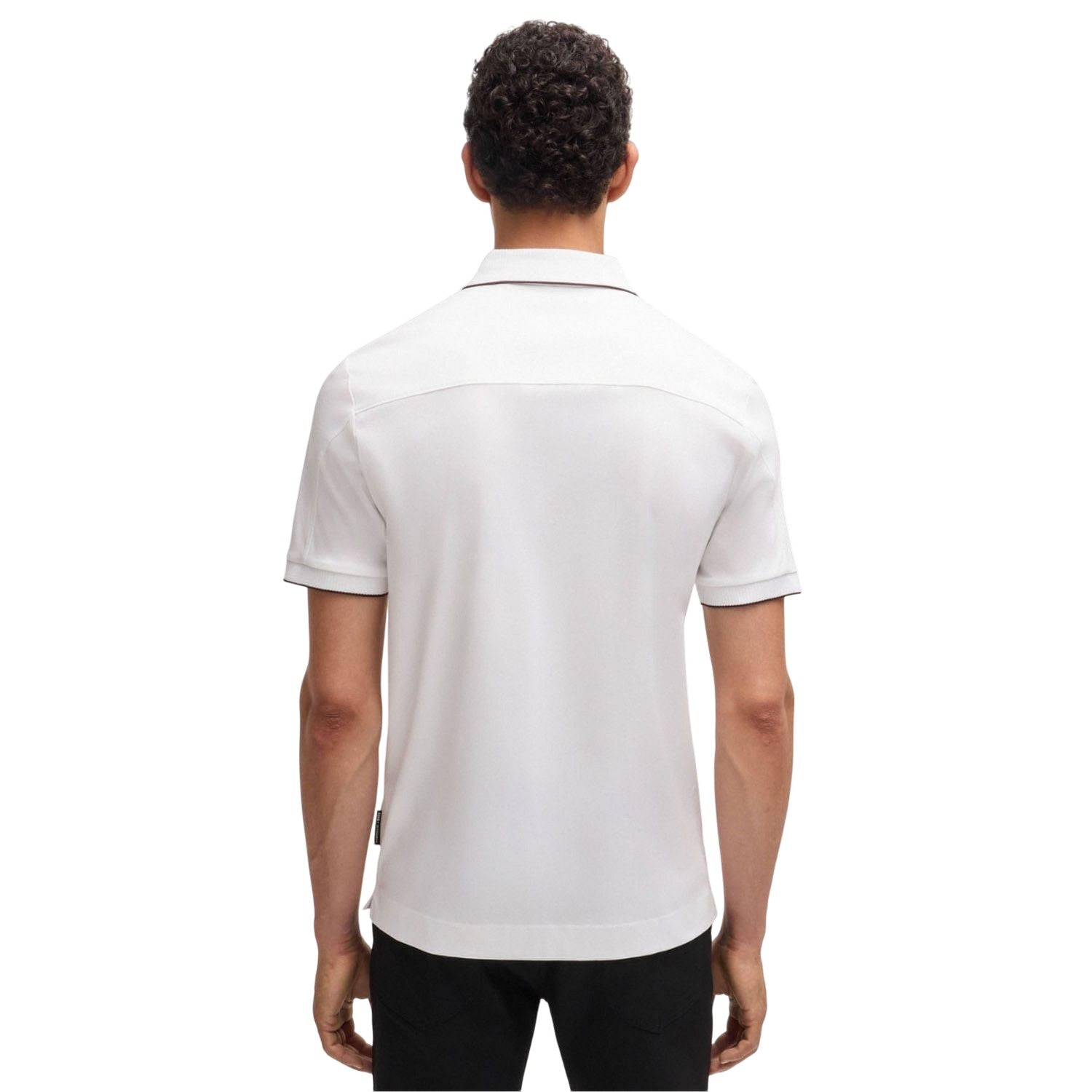 White - Back - Boss Mens Porsche Regular Polo Shirt
