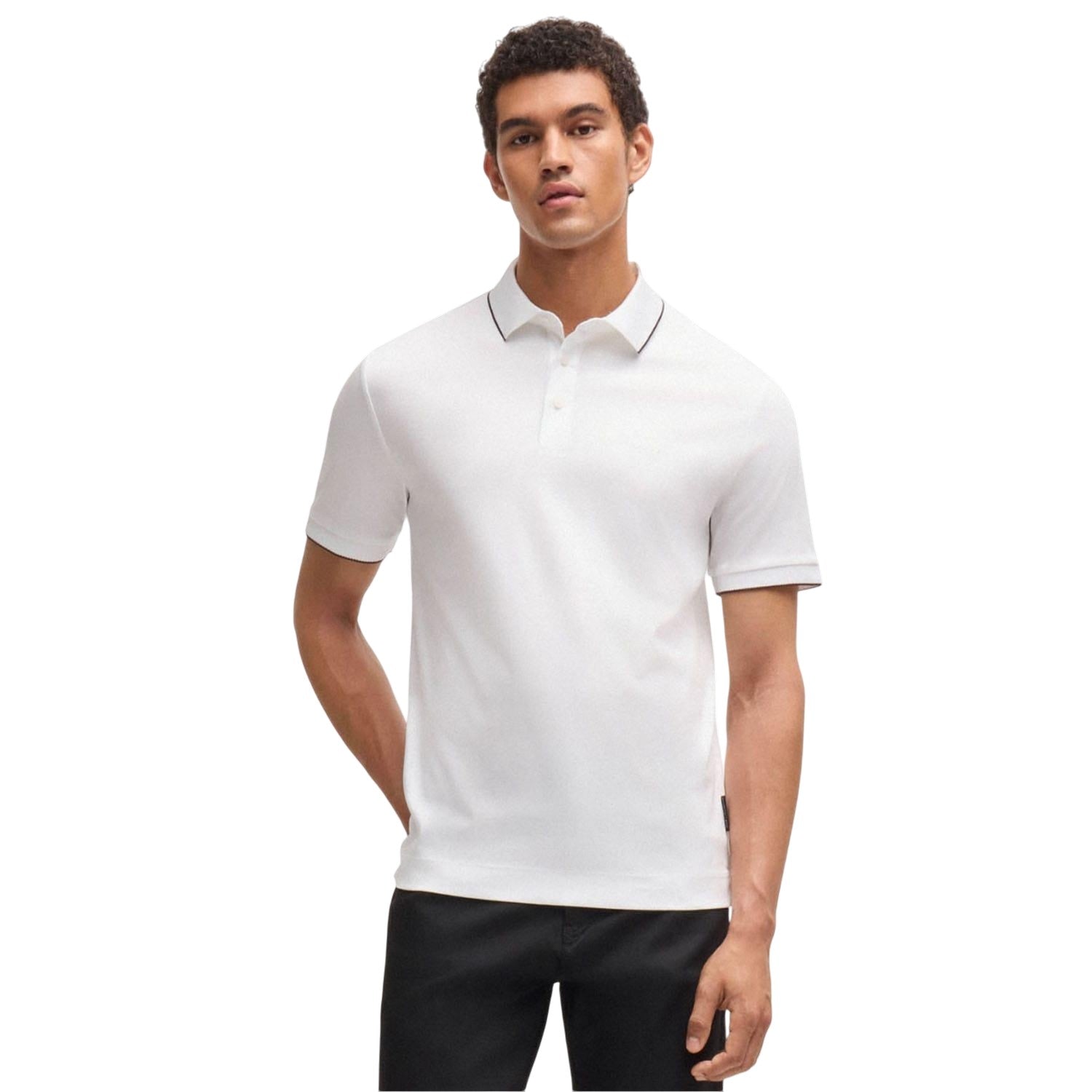 White - Lifestyle - Boss Mens Porsche Regular Polo Shirt