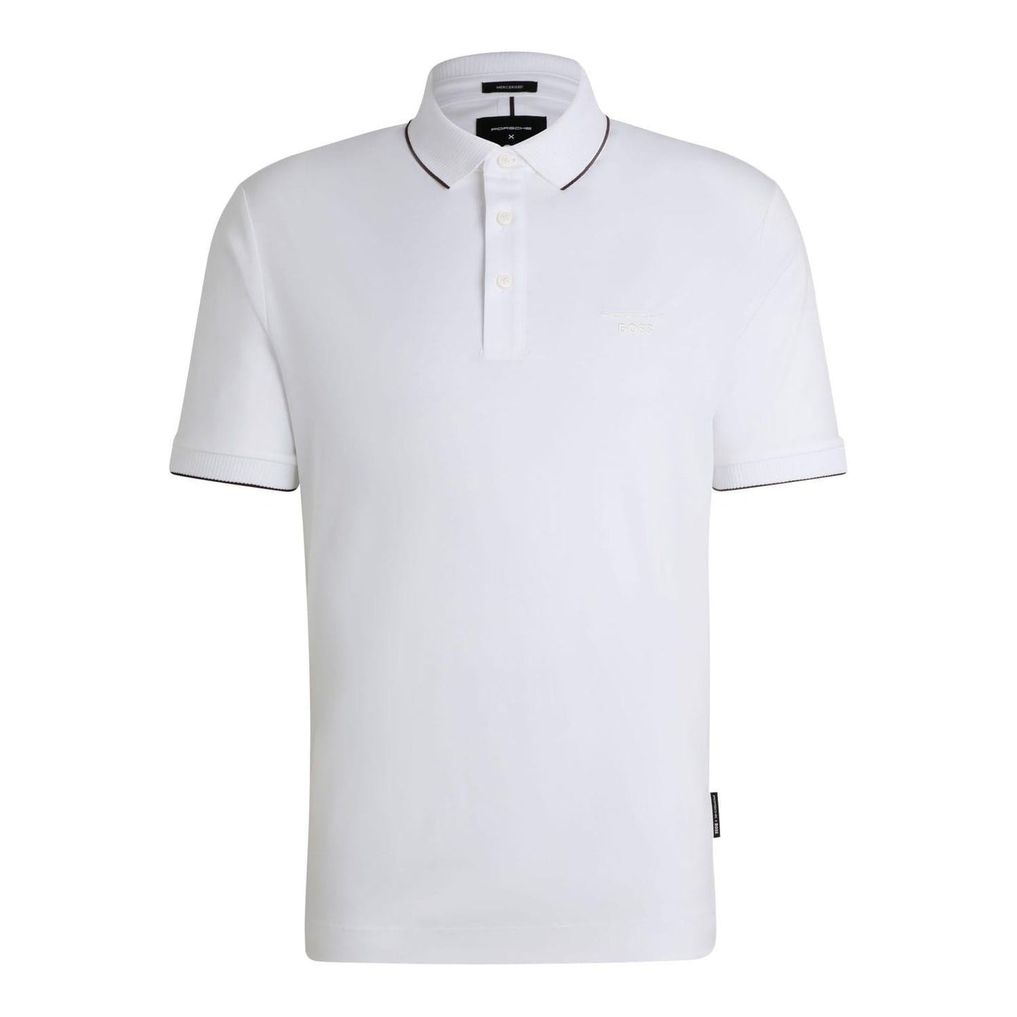 White - Front - Boss Mens Porsche Regular Polo Shirt