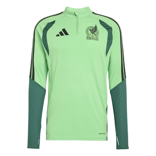 Green-White - Front - Adidas Mens 2026 Mexico Long-Sleeved Track Top
