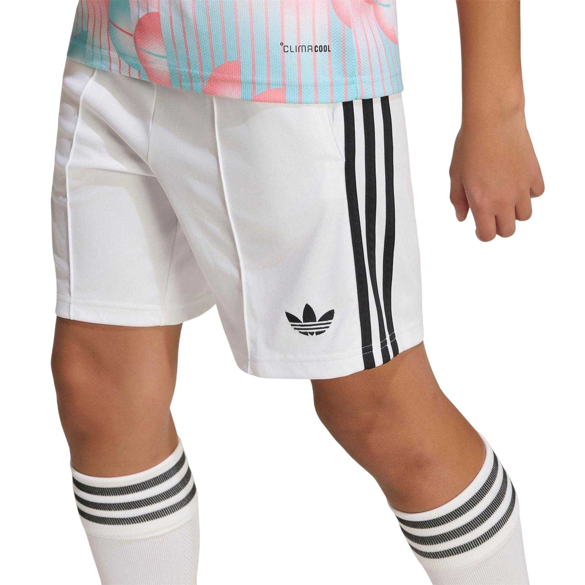 White - Side - Adidas Childrens-Kids FIFA World Cup 2026 Belgium Away Shorts