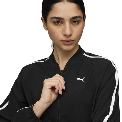 Puma Black - Side - Puma Womens-Ladies Lightweight Tracksuit Top