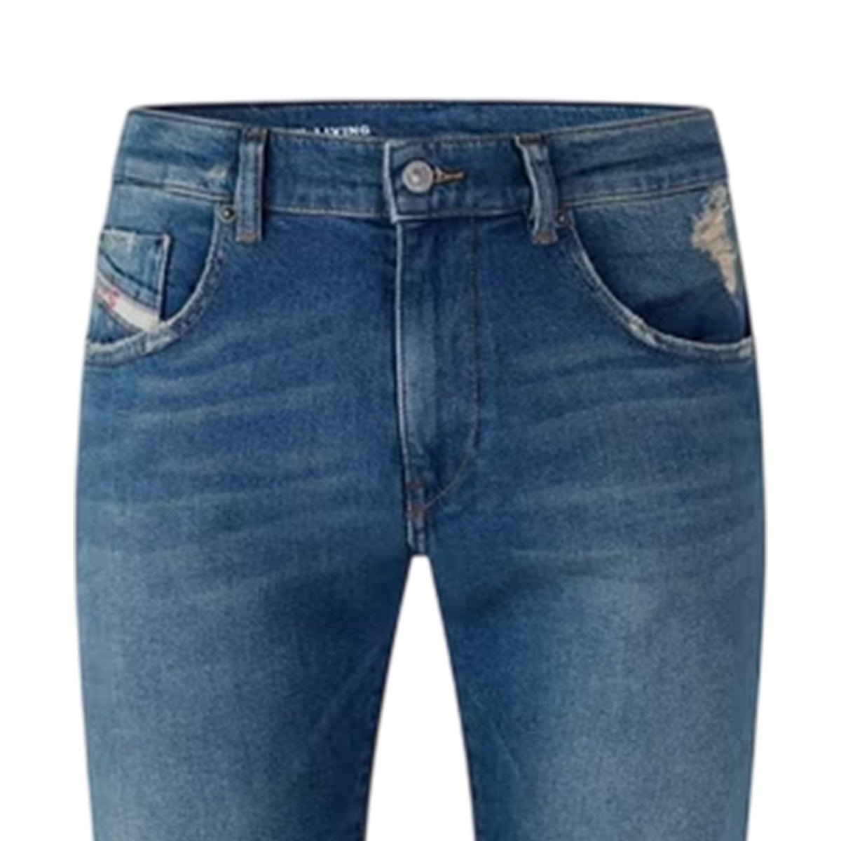 Blue Denim - Side - Diesel Mens 1998 Denim Bootcut Jeans