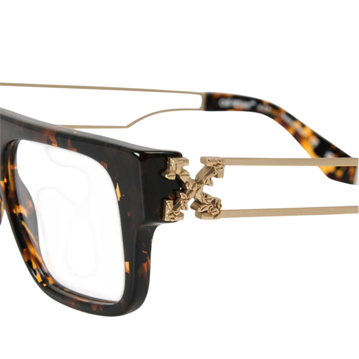 Havana - Side - Off White Unisex Adult Arrow Logo Glasses