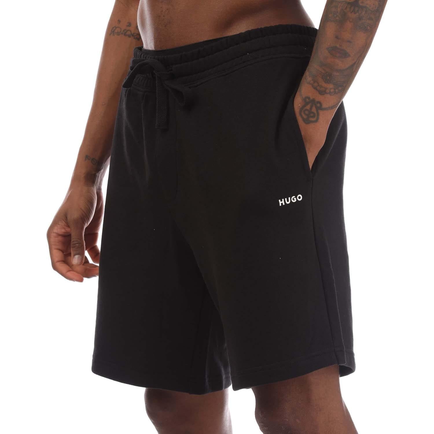 Black - Side - Hugo Mens Dayono Relaxed Fit Shorts