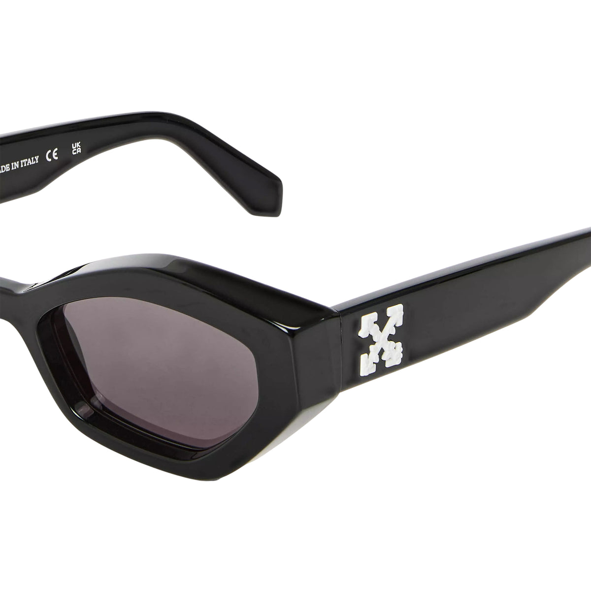 Black-Dark Grey - Side - Off White Unisex Adult Hilo Hexagon Sunglasses