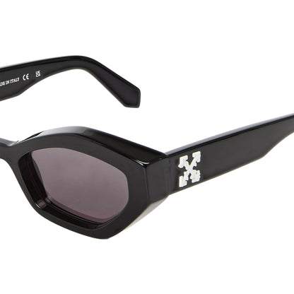 Black-Dark Grey - Side - Off White Unisex Adult Hilo Hexagon Sunglasses