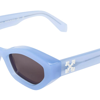 Blue-Dark Grey - Side - Off White Unisex Adult Hilo Hexagon Sunglasses