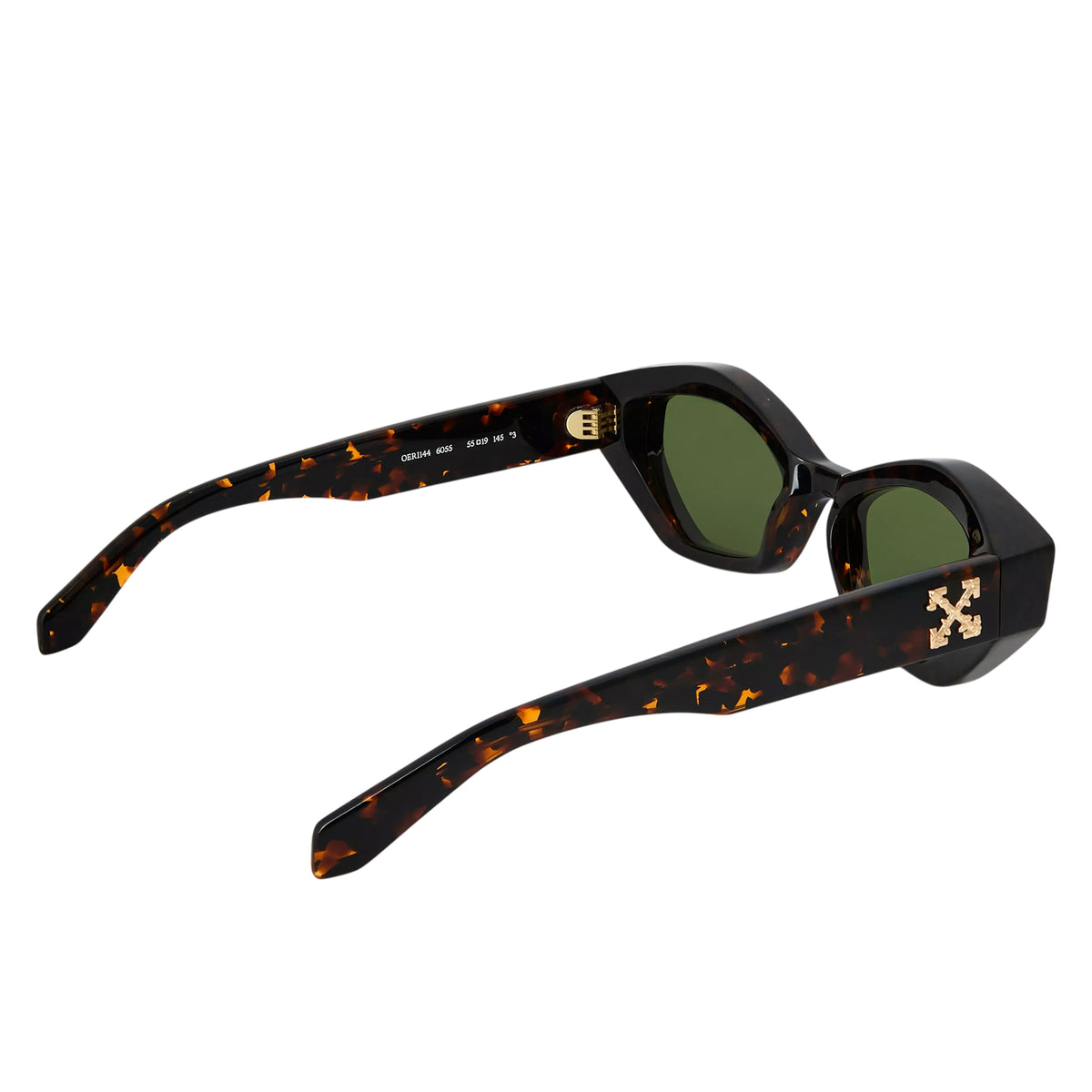 Havana-Green - Back - Off White Unisex Adult Hilo Hexagon Sunglasses
